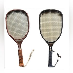 Wilson Wooden Tennis Racquets in Brown and Black